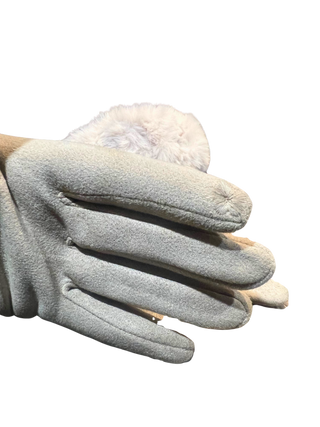 Embellished Sherpa-Lined Texting Glove with Fur Cuff