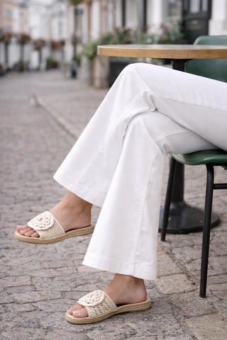 Tribal Jeans White Hugging Kick Flare