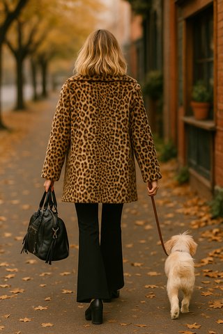 Luxe Leopard Print Faux Fur Coat