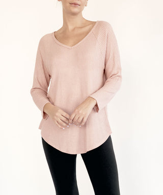 Luxe Bamboo Long Sleeve Waffle Top