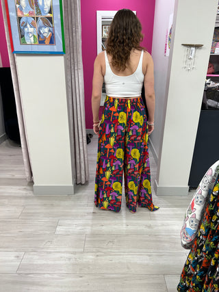 Whimsical Mushroom Print Palazzo Pant