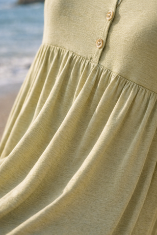 Bamboo Button Front Babydoll Dress – Lightweight, Breathable Boho Mini