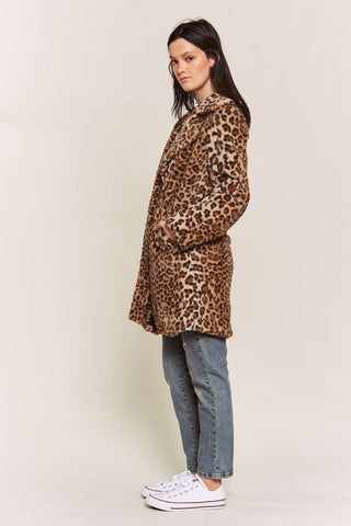 Luxe Leopard Print Faux Fur Coat