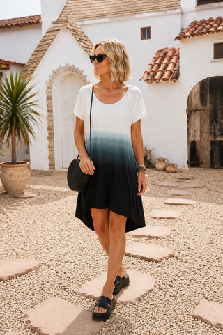 Relaxed Ombre High-Low T-Shirt Dress