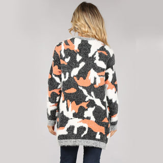 Animal Camo Open Sweater Cardi