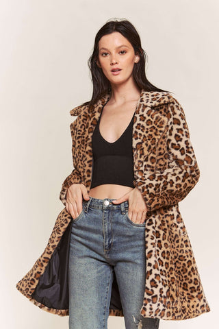 Luxe Leopard Print Faux Fur Coat