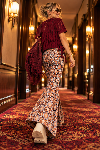 Boho Geo High-Rise Flare Pant