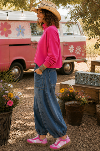 Cozy Cashmere-Feel Brushed Hacci Turtleneck Top