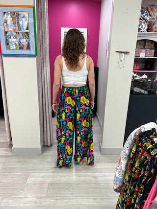 Whimsical Mushroom Print Palazzo Pant