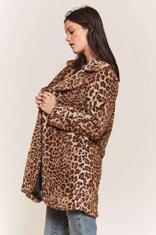 Luxe Leopard Print Faux Fur Coat