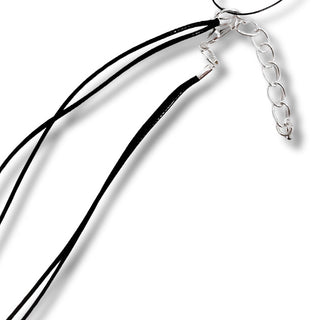 Beaded Double Cord Necklace with Silver Open Heart Pendant