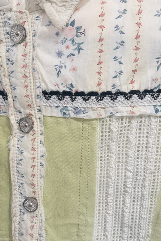 Denim Floral Lace Patchwork Shirt