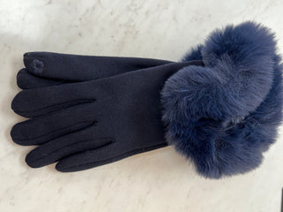 Soft Microsuede Texting Gloves with Faux Fur Cuff