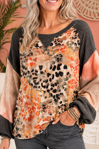 Mixed Media Patchwork Henley Top