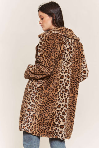 Luxe Leopard Print Faux Fur Coat