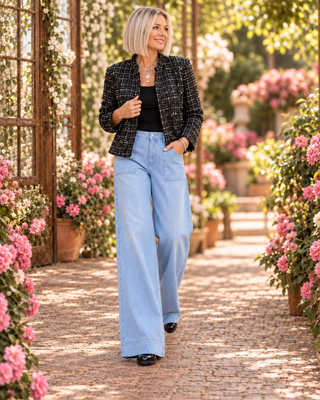Luxe Textured Tweed & Sequin Semi-Cropped Jacket