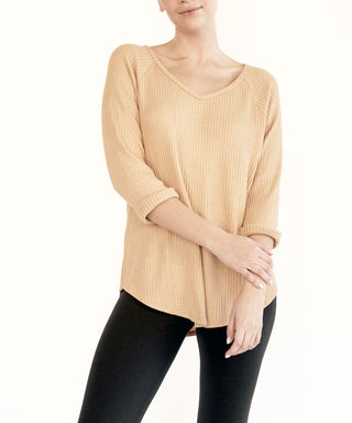 Luxe Bamboo Long Sleeve Waffle Top