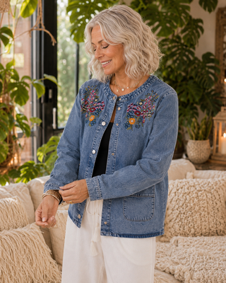 Floral Embroidered Denim Jacket