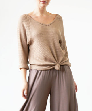 Luxe Bamboo Long Sleeve Waffle Top