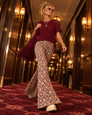 Boho Geo High-Rise Flare Pant