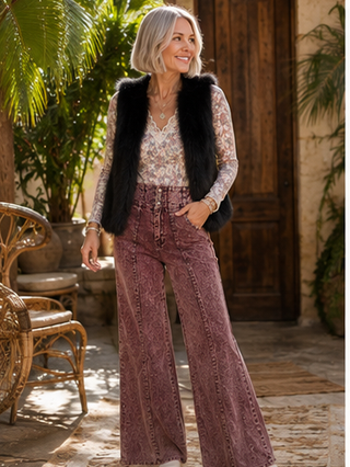 Mineral Wash Corduroy Culotte Pants