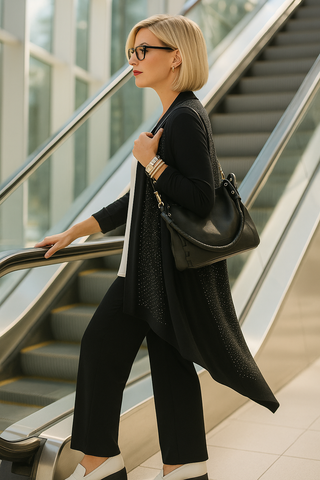 🇨🇦 High-Low Bamboo Cardi with Bling