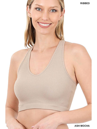 Ribbed V-Neck Bralette