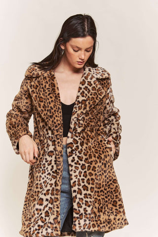 Luxe Leopard Print Faux Fur Coat