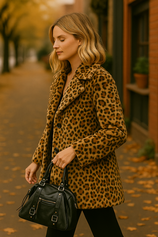 Luxe Leopard Print Faux Fur Coat