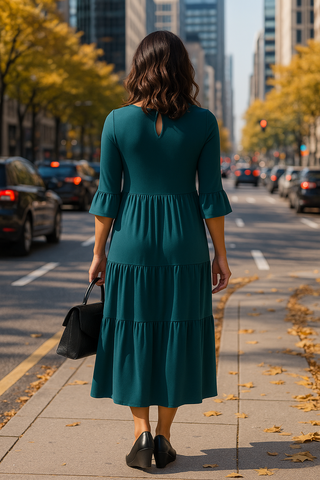 🇨🇦 Bamboo Tiered Maxi with Ruffle Sleeve