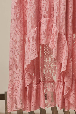Lace Hi-Low Maxi Dress – Romantic Boho Style with Tassel Detail