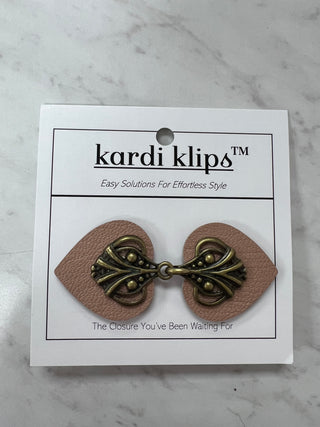 KardiKlip - Bronze on Blush Pink Leather