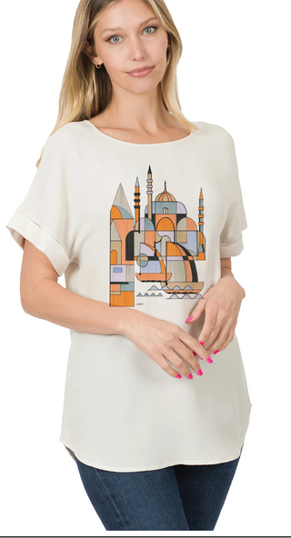 Cathedral Custom Rolled Sleeve Cami Style Top