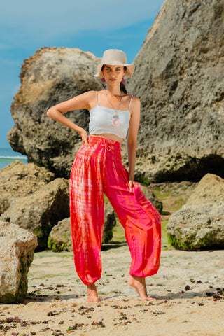 Bone Tie Dye Harem Pant - Pink