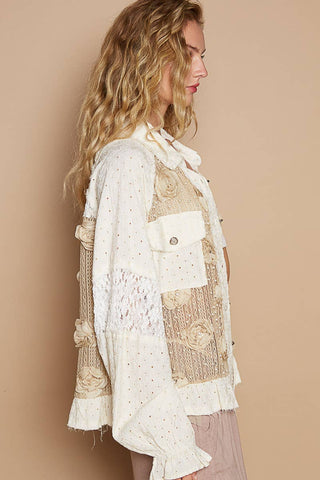 Vintage Lace Inlay Jacket Top