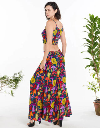 Whimsical Mushroom Print Palazzo Pant