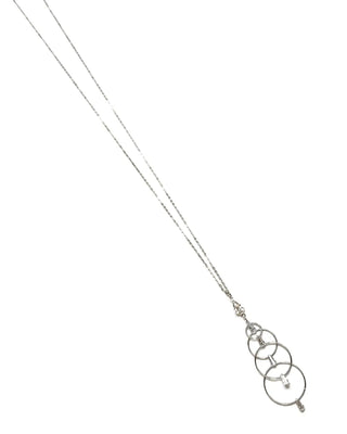 Minimalist Silver Hoops w/ Rhinestone Layering Necklace