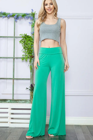Solid High Waist Relaxed Fit Palazzo Pant