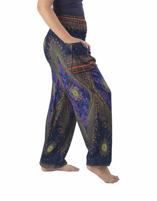 Women's Handmade Stargaze Harem Pants - Teal Print