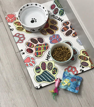 Custom Art Pet Feeding Mat | Cats