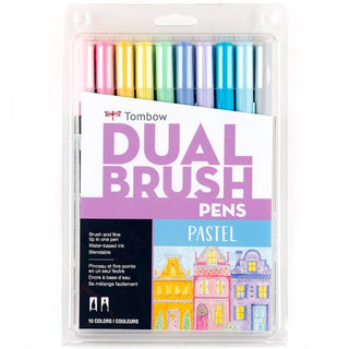 Tombow Dual Brush Art Markers: Pastel - 10-Pack
