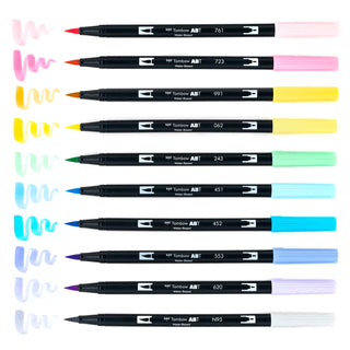 Tombow Dual Brush Art Markers: Pastel - 10-Pack