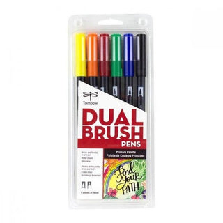 Tombow Dual Brush Art Markers: Primary Colors - 6-Pack