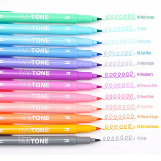 Tombow TwinTone Art Marker Set: Pastel - 12-Pack