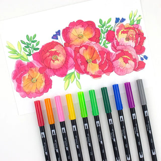 Tombow Dual Brush Art Markers: Watercolor Favorites - Bonus 11-Pack